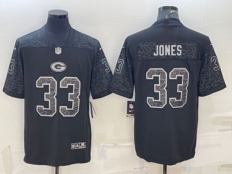 Men Green Bay Packers #33 Jones Black Nike Limited NFL Jersey->cleveland browns->NFL Jersey
